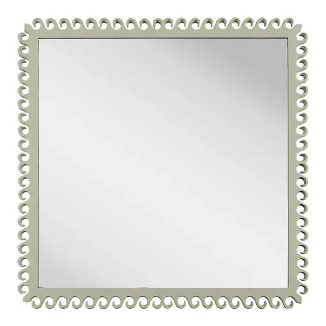 Fleur Home Carnival Gras Square Mirror in Mizzle, 27×27
