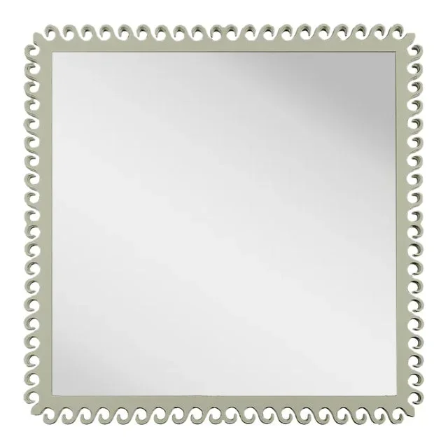 Fleur Home Carnival Gras Square Mirror in Mizzle, 38×38