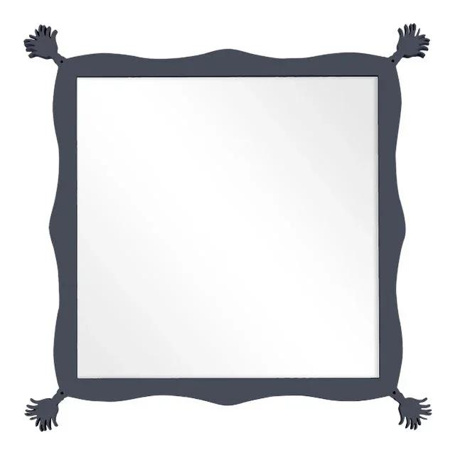 Fleur Home Carnival Iko Iko Square Mirror in Hale Navy, 51×51
