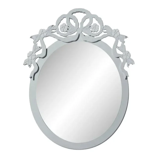 Fleur Home Garden District Thalia Oval Mirror in Pelican Gray, 40×53