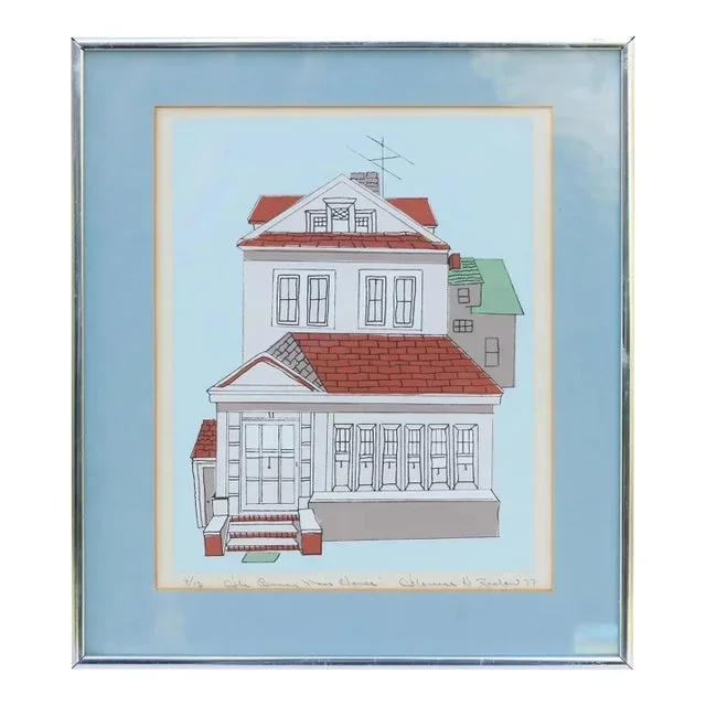 Framed Town House Sketch