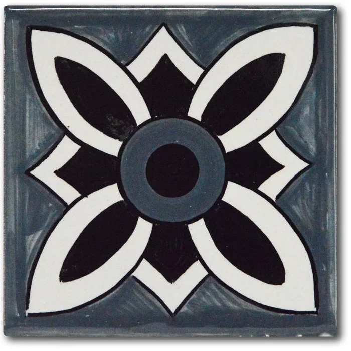 FRANCESCA NICCACCI: Deruta Vario Hand Painted Wall Tile Gray Shades