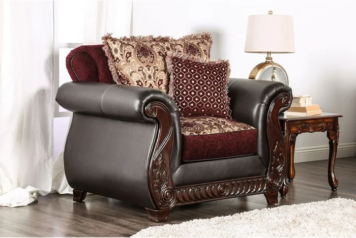 Franklin Burgundy/Espresso Chair