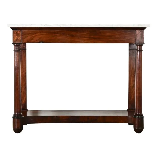 French 19th Century Empire Console with Marble Top