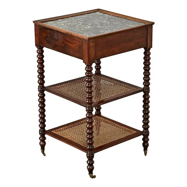 French 19th Century Walnut Etagere-Side Table