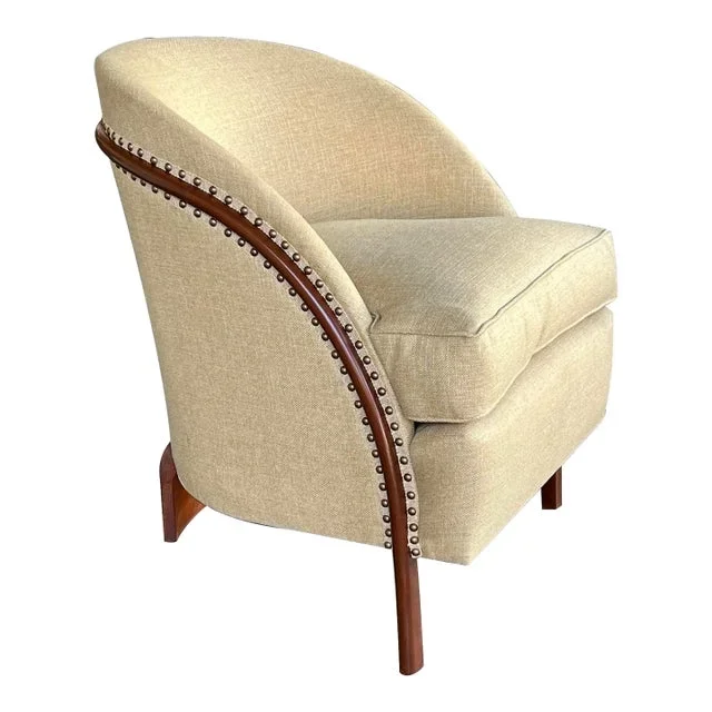 French Art Deco Barrel-Back Tripod Bergere