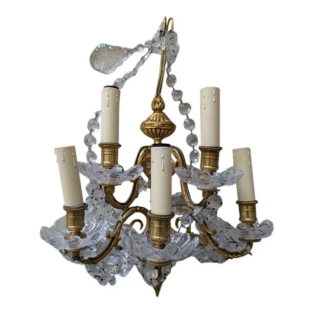 French Bronze and Crystal Sconce