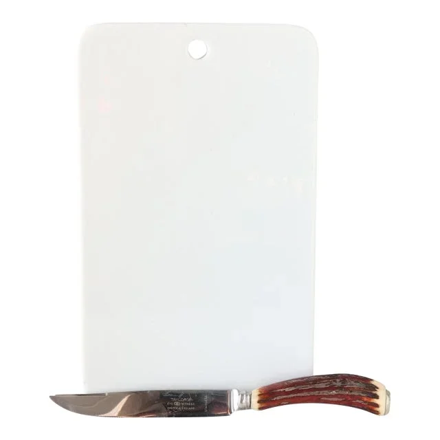 French Cheese Board with Horn-Handled Knife