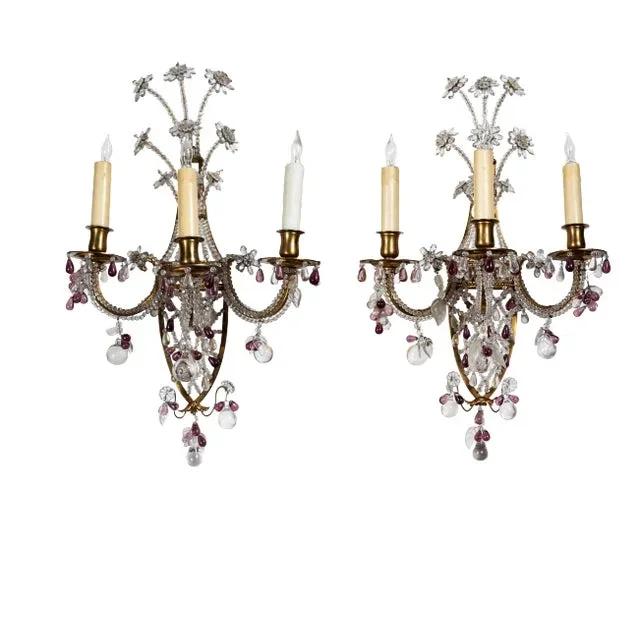 French, Crystal Sconces, circa 1910 – A Pair