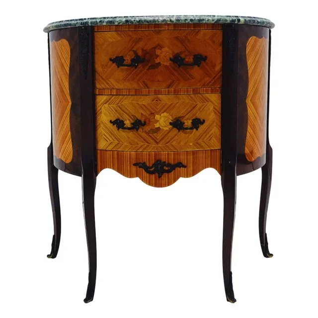 French Louis XV Mahogany Commode with Marble Top