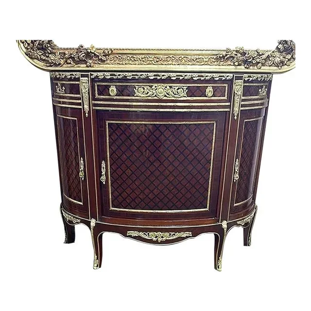 French Louis XV Style Commode With Gold Details