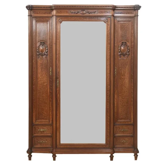 French Louis XVI Mahogany Armoire, 1890s