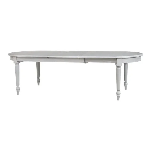 French Provincial Extendable Oval Dining Table – Charleston Grey