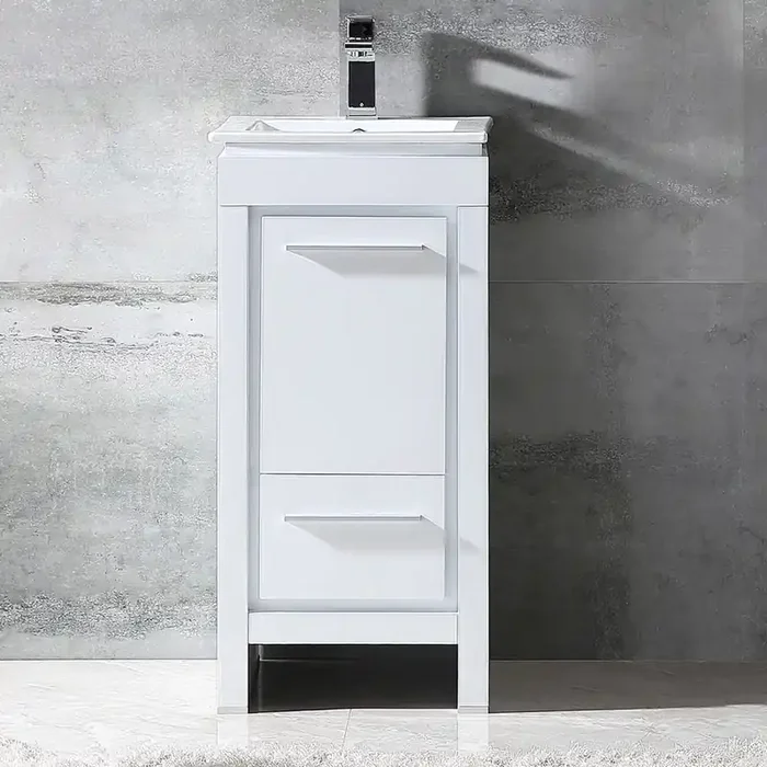 Fresca Allier 16″ White Modern Bathroom Cabinet W/ Sink – FCB8118WH-I