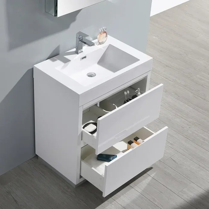Fresca Valencia 30″ Glossy White Free Standing Modern Bathroom Vanity W/ Medicine Cabinet – FVN8430WH