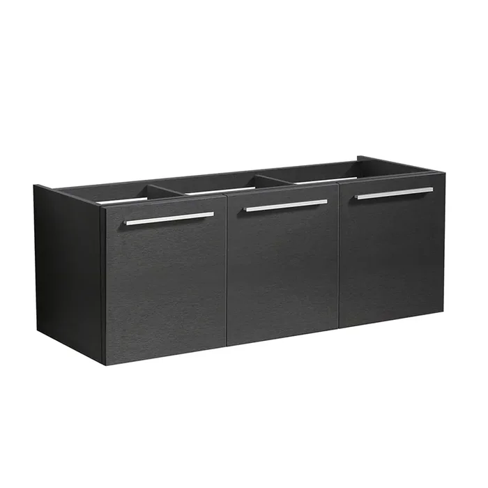 Fresca Vista 48″ Black Wall Hung Double Sink Modern Bathroom Cabinet – FCB8092BW-D