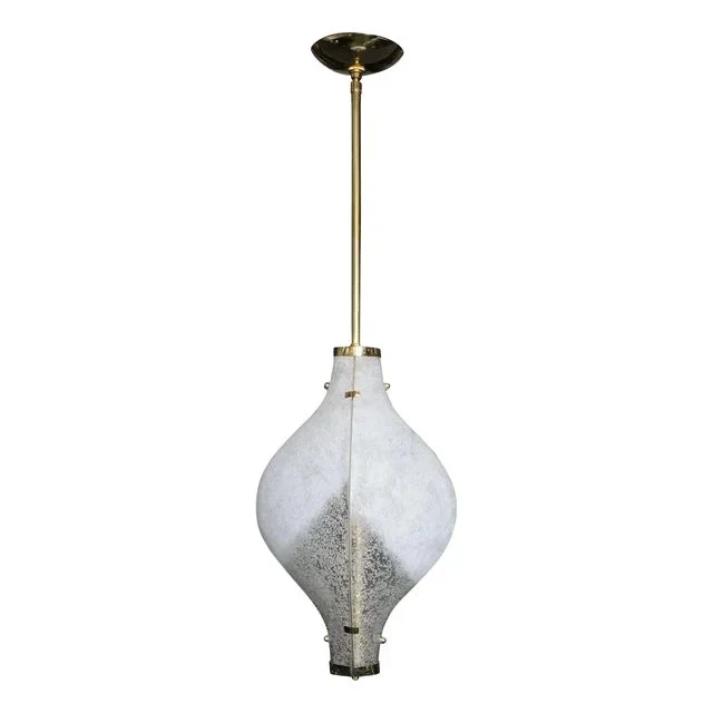 Frosted and textured scavo glass pendants