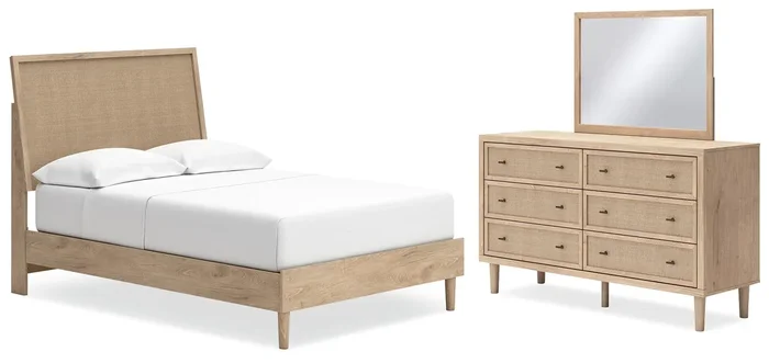 Full Panel Bed, Dresser And Mirror