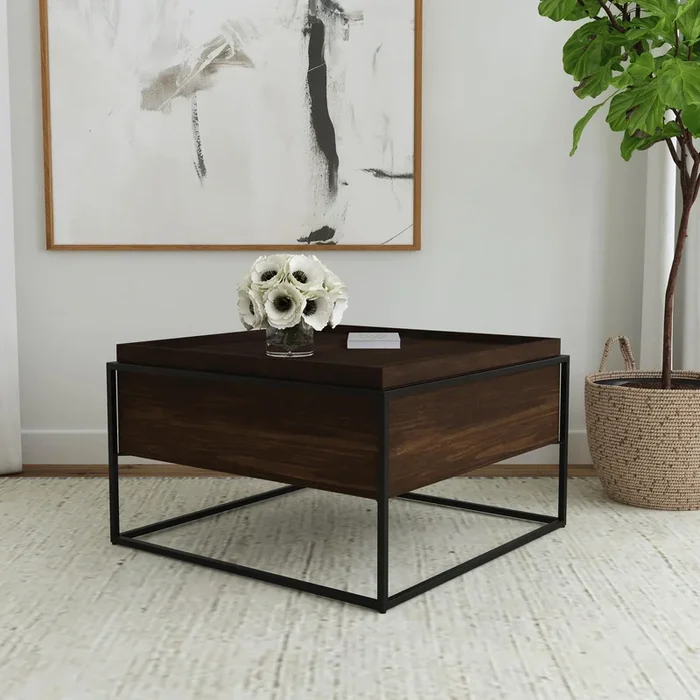 Fulton Dark Brown Square Mango Wood Coffee Table