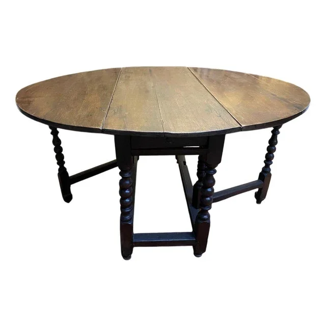Gateleg Oak Dining Table, 18th Century