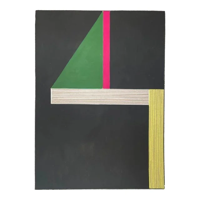 Geometric Drawing With Green and Magenta