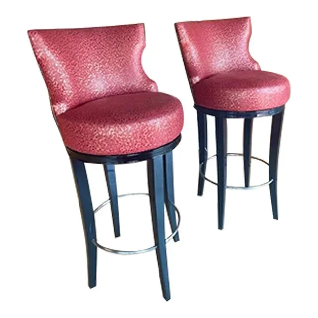 George Cameron Nash Swivel Bar Stools – Set of 2