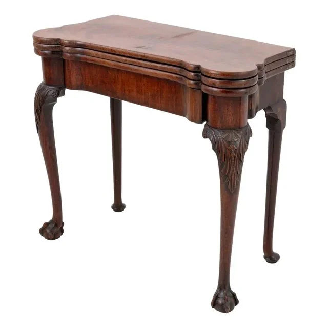 George II Mahogany Triple Fold-Over Games Table