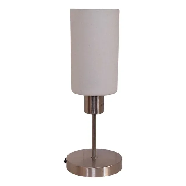 German Table Lamp with Chrome-Plated Metal Base, White Glass Shade and Touch Sensor from Briloner Leuchten, 2018
