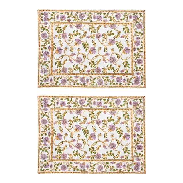 Gina Placemats Lilac & Green – A Pair