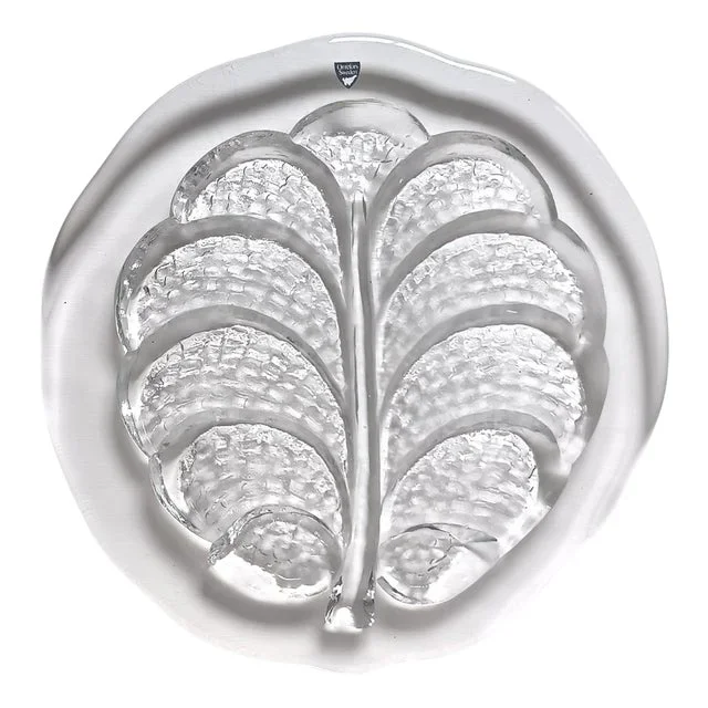 Glass Plate or Serving Tray by Lars Hellsten for Orrefors Sweden