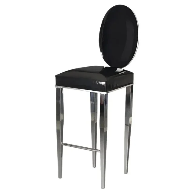 Glossy Black Eco-Leather New Vovo Stool from VGnewtrend