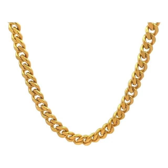 Gold 24k Curb Link Chain Toggle Clasp 26″ Long 92 Grams Heavy
