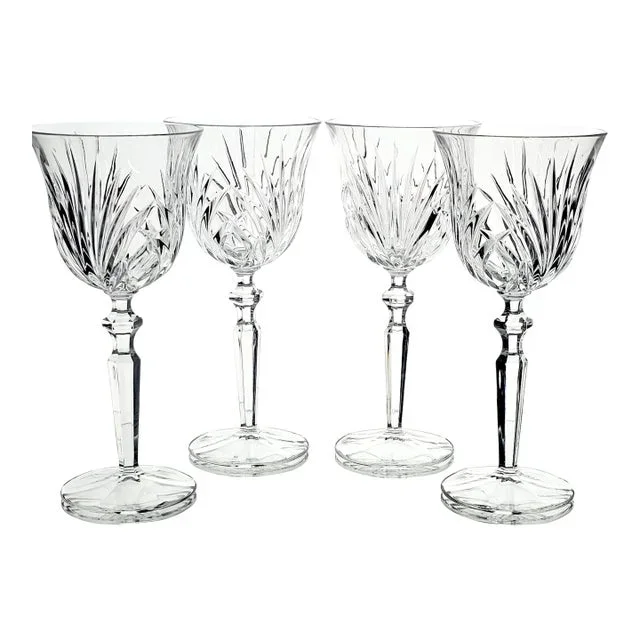Gorham Crystal Rosewood Water Goblets – Set of Four