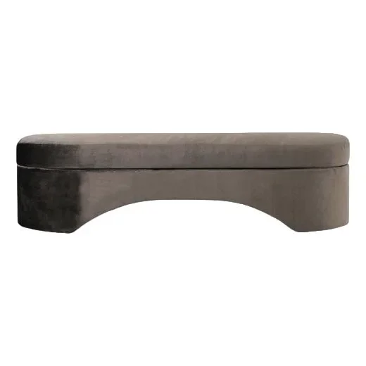 Grande 150 Grey Silk Velvet Upholstery Bench by Casa Casati