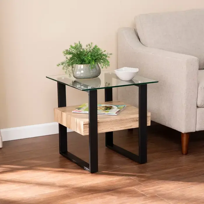 Granstead Farmhouse End Table W/ Shelf