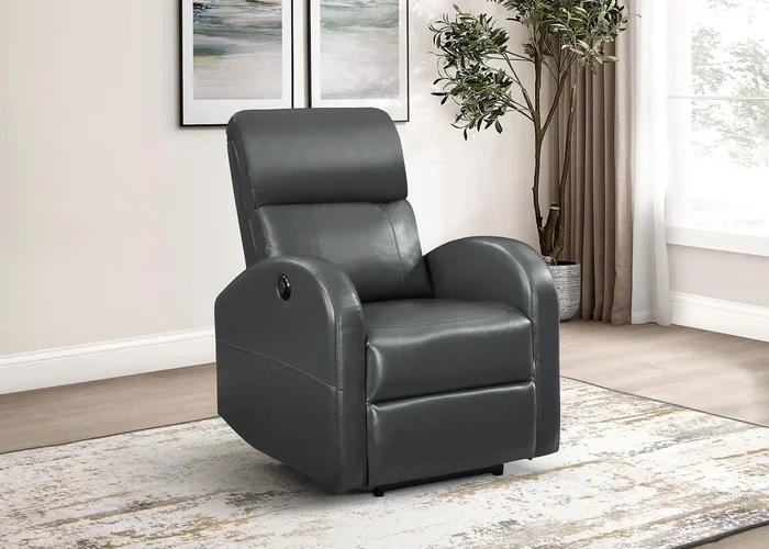 Grant Grey Upholstered Power Recliner Chair