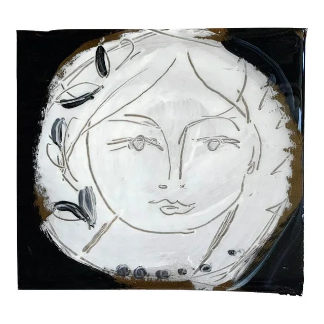 Greek Face No. 2, Ceramic, Cardboard, Drawing, Painting