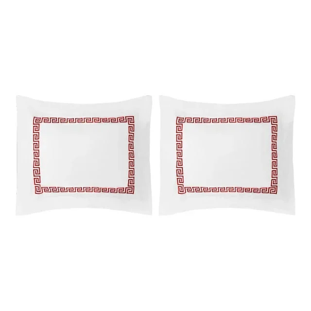 Greek Key King Shams in Red – a Pair