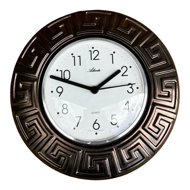 Grey Ceramic Wall Clock, Atlanta, Germany, 1980s.
