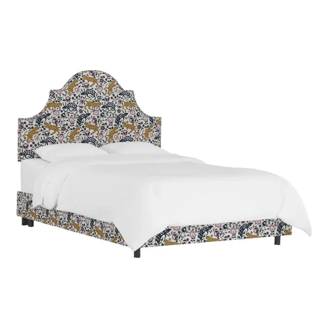Halsted Bed in Mustard Plum Leopard, King