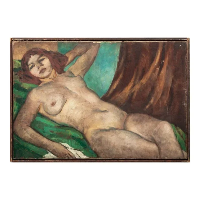 Hamilton Reclining Female Nude Oil on Canvas
