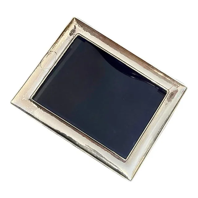 Hammered Sterling Silver Picture Frame With Cartouche, 8 X 10 Inches