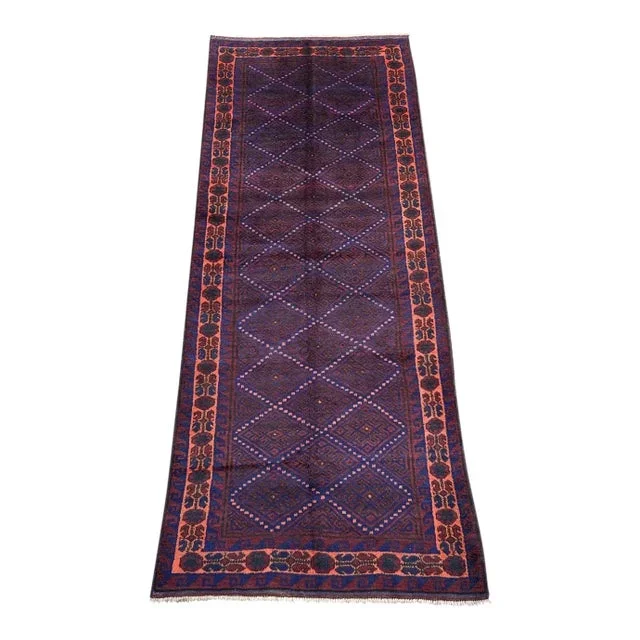 Hand Knotted Afghan Tribal Belouch Runner Rug Hallway Rug