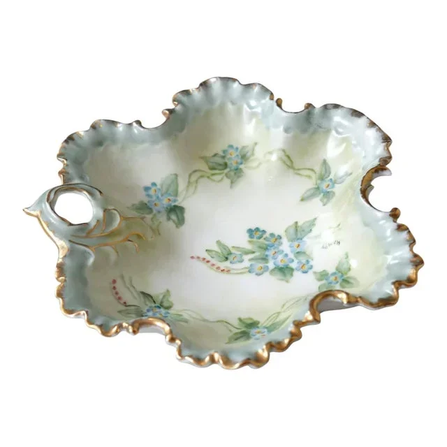 Hand-Painted Rocaille Ceramic Dish