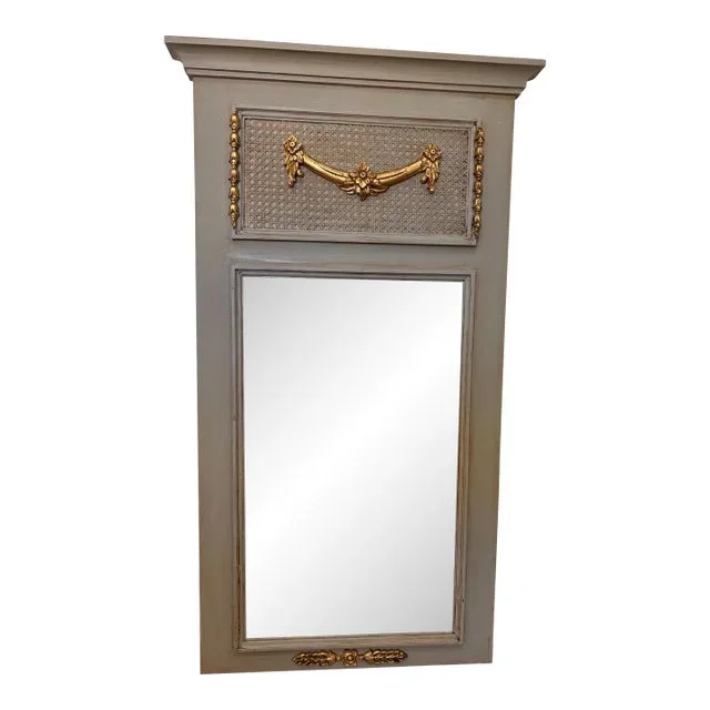 Hand-Painted Trumeau Mirror
