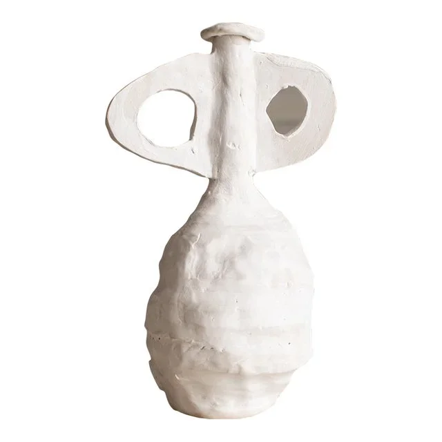 Handmade Abstract Freeform White Vase