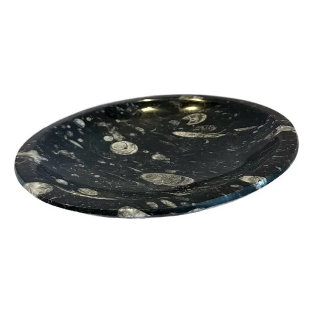 Handmade Moroccan Fossil Stone Serving Bowl