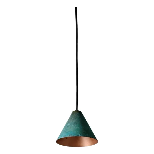 Hans-Agne Jakobsson Verdigris Patinated ‘Mini-Tratten’ Outdoor Pendant