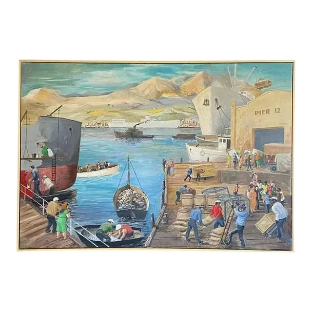 “Harbor Stories: The Pulse of Pier 12” Continuous Narrative Acrylic Painting