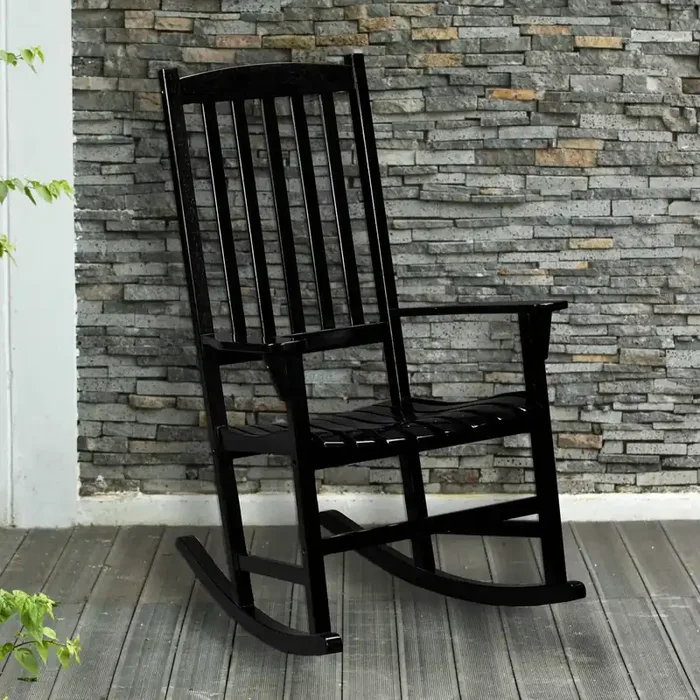 Hardwood Porch Rocker – Black